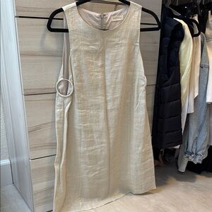 Beige linen dress